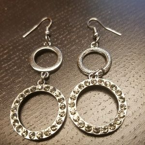 Fashion Double Hoop Drop Earrings